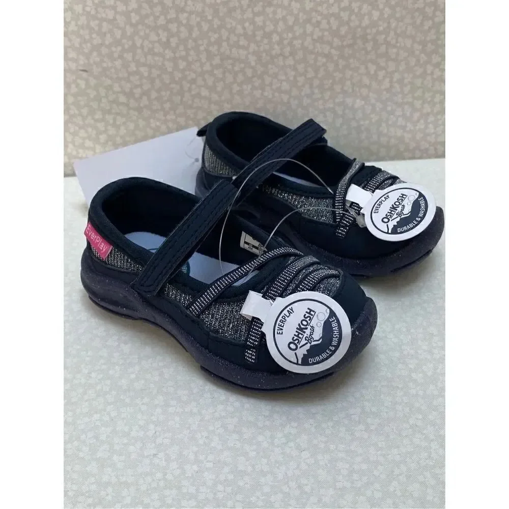 OSHKOSH B’GOSH Girl’s 4T Fawn Ever Play Mary Jane Navy Shoes
